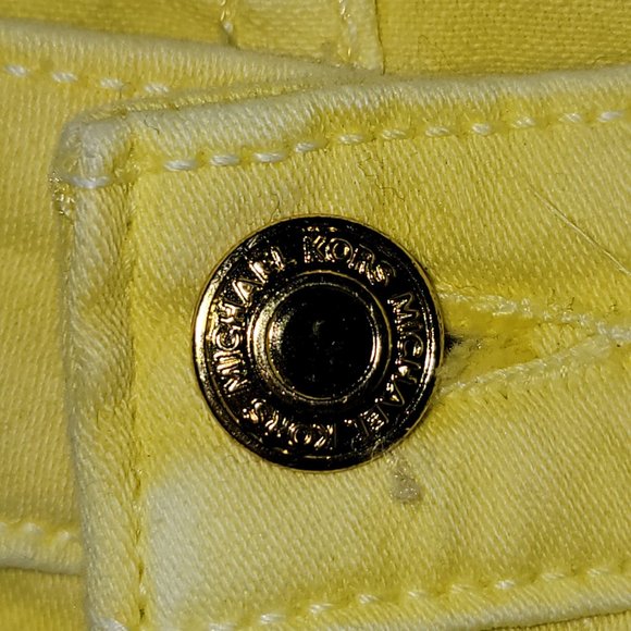 Michael Kors Izzy Cropped Yellow Jeans Size 6 - Picture 5 of 7